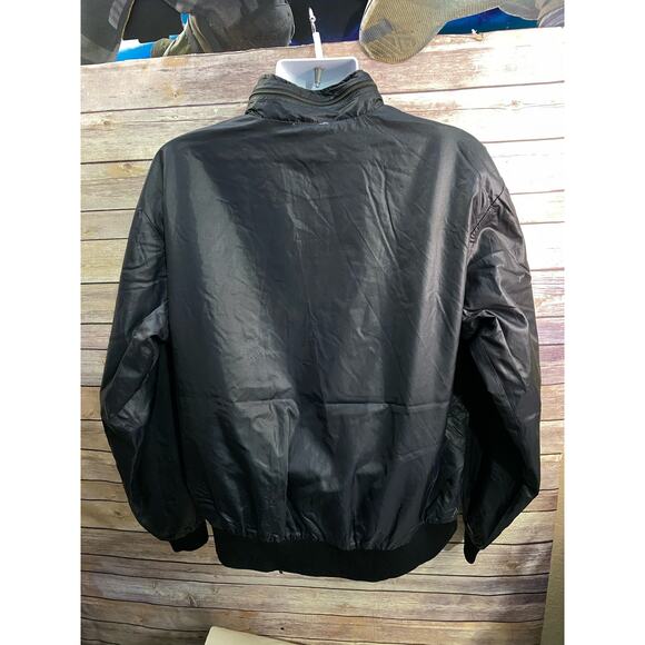 VTG 1980s BLK IZOD Club Cherry Hills Club Windbreaker Jacket Zip Up Hooded Sz XL - Picture 3 of 12